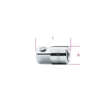 Beta 900/16 1/4 in Drive Socket Adapter, 1/4 in Female and 3/8 in Male Drives 009000814
